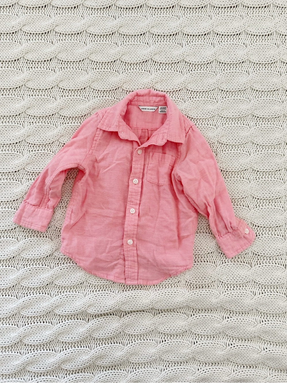 Janie and Jack Pink Button-Down Shirt